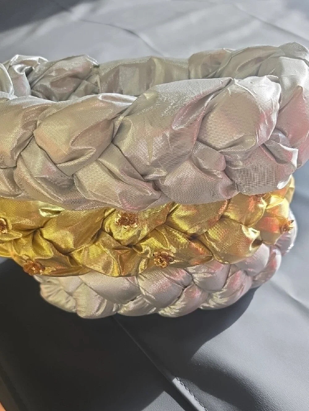 Women’s Braided Satin Donut Hats/ Headband - Pink, Red, Gold, Black, Cream.
